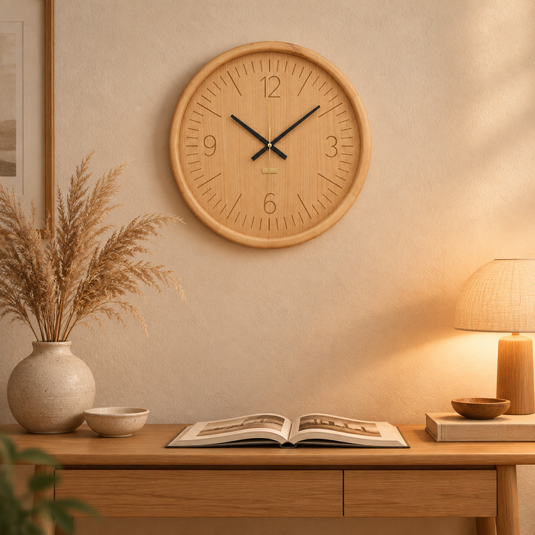 ساعت دیواری HOGER چوب راش S 10 دایره