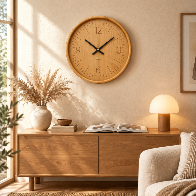 ساعت دیواری HOGER چوب راش S 10 دایره