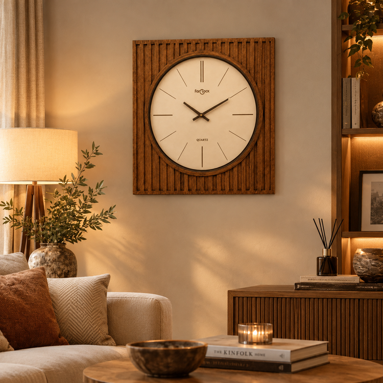 ساعت دیواری HOGER کد6040 قهوه ای