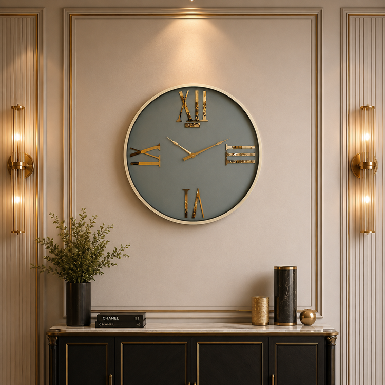 ساعت دیواری HOGER کد 240 کرم سبز