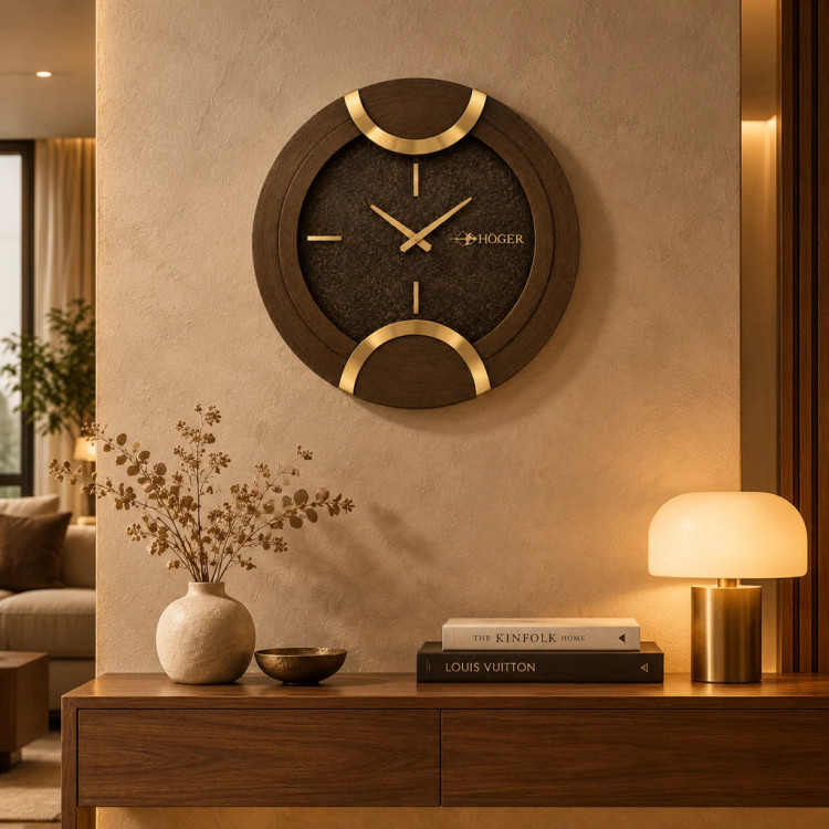 ساعت دیواری HOGER کد 1419 قهوه ای
