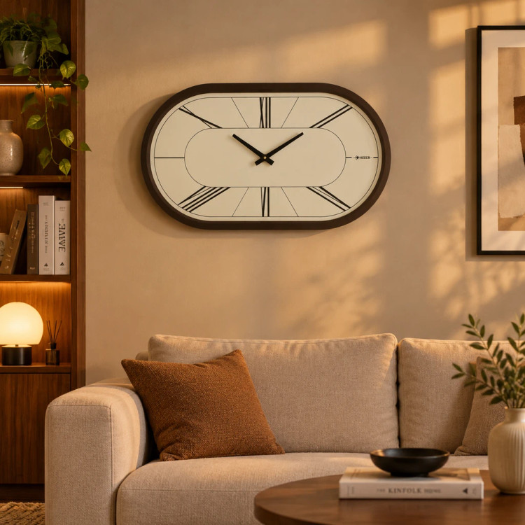 ساعت دیواری HOGER کد 4651 قهوه ای